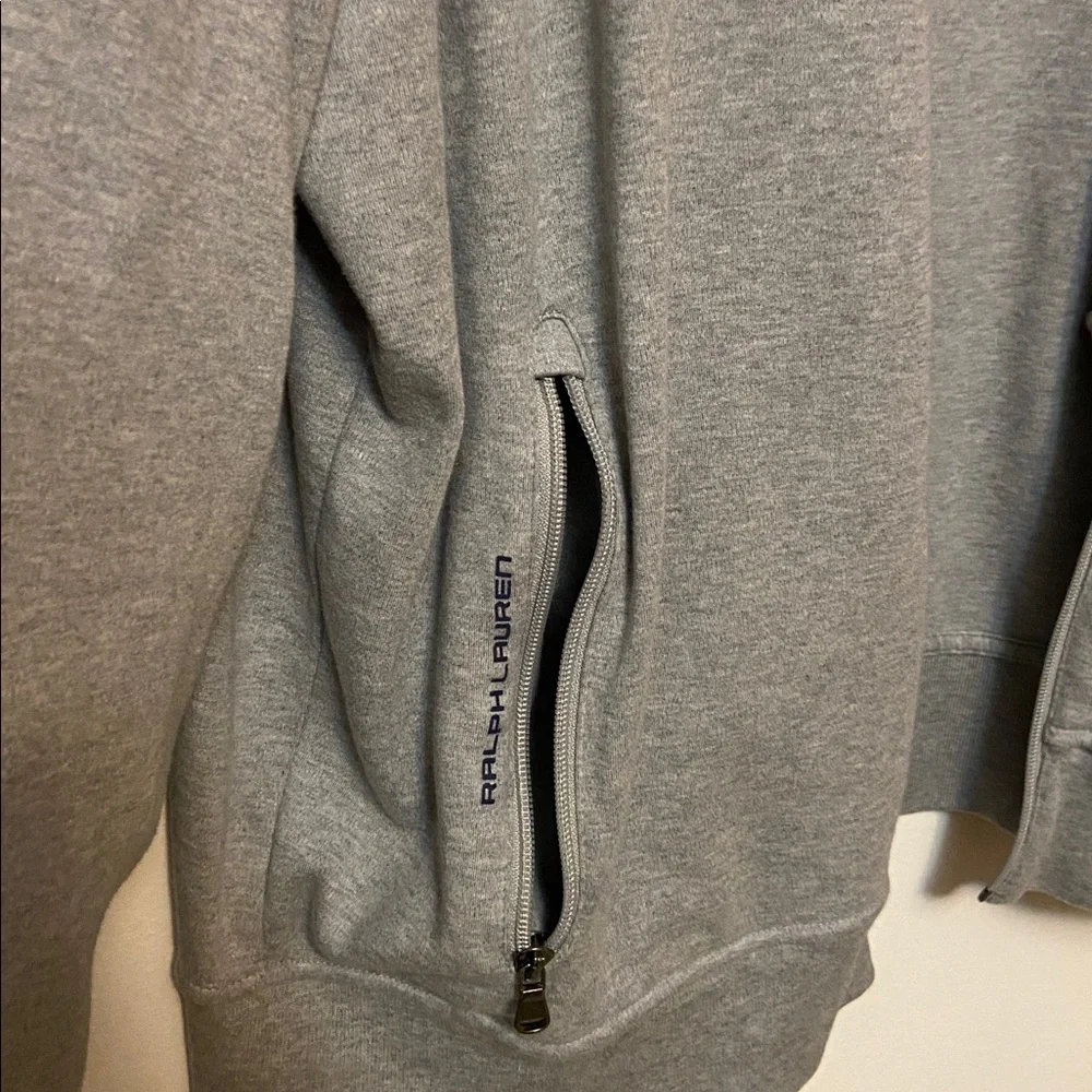 Polo Ralph Lauren Performance Full Zip Track Jacket Men’s XL Gray Navy Trim